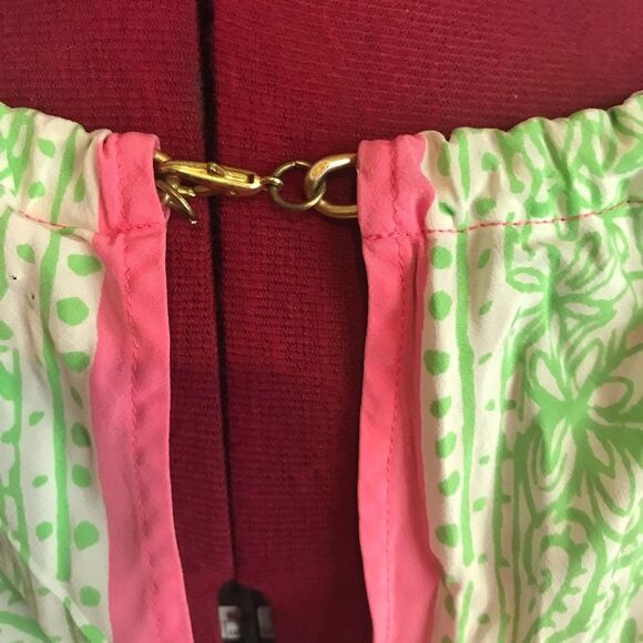 Lilly Pulitzer 100% Silk Riviera Gold Chain Halter Blouse Size Small Pink/Green - Picture 8 of 13